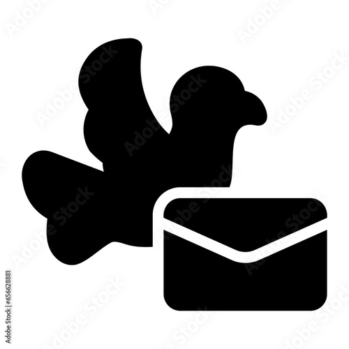Photos carrier pigeon glyph icon