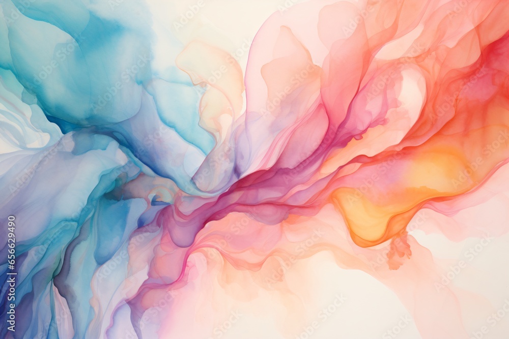 Colorful watercolor wallpaper with smoke pattern on white background