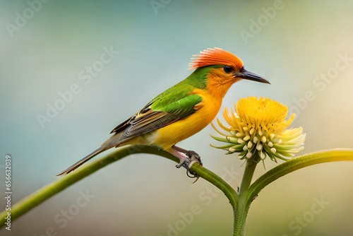 yellow sparrow on the flower © baloch