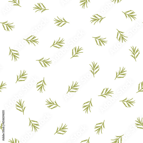 Fototapeta Naklejka Na Ścianę i Meble -  Rosemary seamless pattern on a white background.Vector illustration