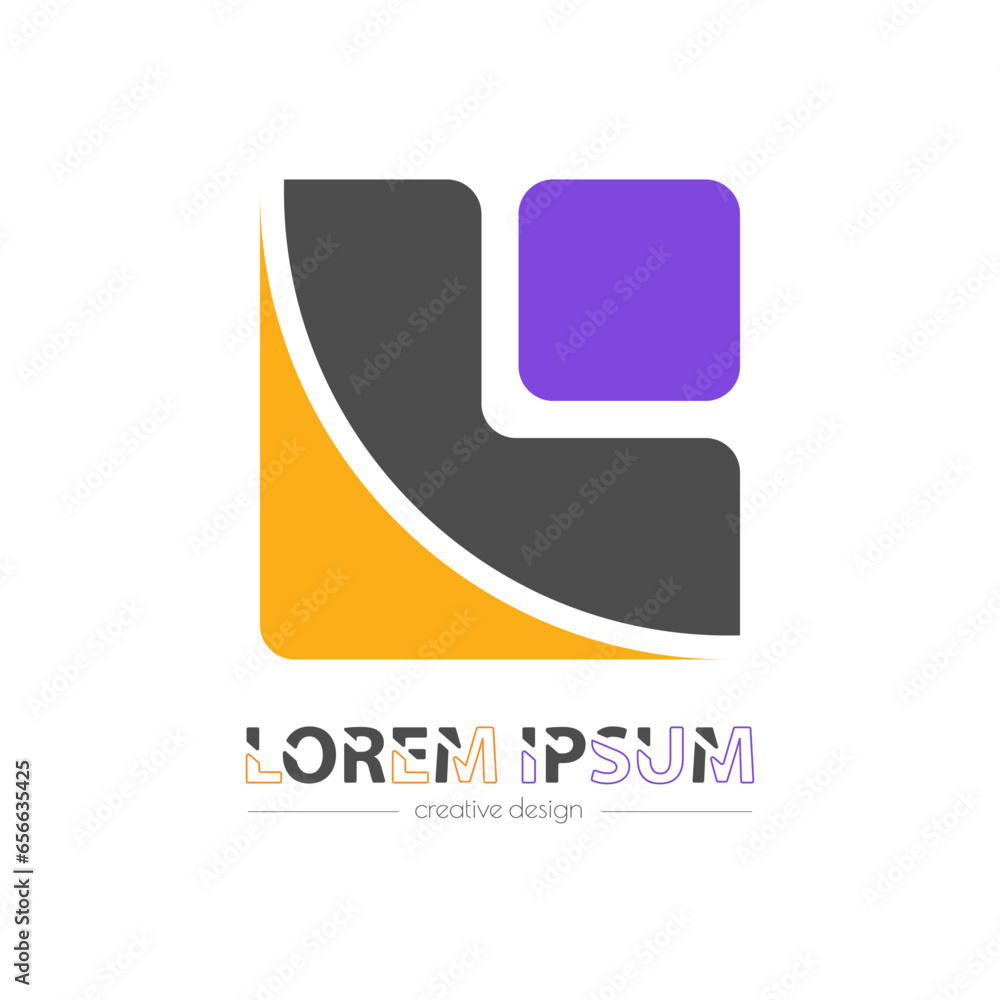 Company logo. Composite square. Template for a brand, sticker. Business ID for a business card, letterhead. Preparation of corporate identity Company logo. Composite square. Template for a brand, sticker. Business ID for a business card, letterhead. Preparation of corporate identity