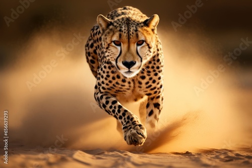 Cheetah running  South Africa  Generative AI