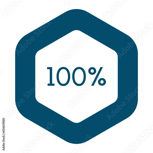 100 percent hexagon shape percentage diagram vector illustration,infographic chart.