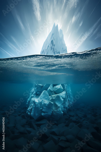 Frozen Majesty: Stunning Iceberg Revealing Above and Below
