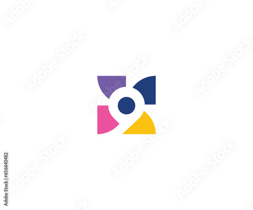 Abstract 9 with location icon, Letter 9 in abstract shape