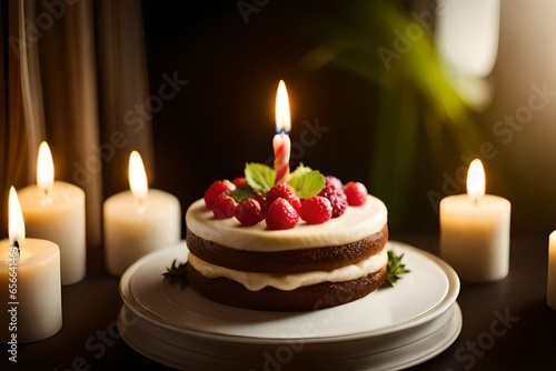 birthday cake with candles