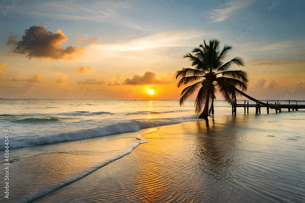 Fototapeta premium sunset on the beach