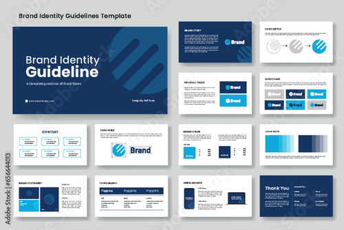 Minimal Brand Style guideline template or brand identity presentation layout