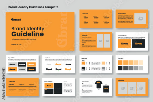 Yellow Brand Identity Guidelines presentation template layout
