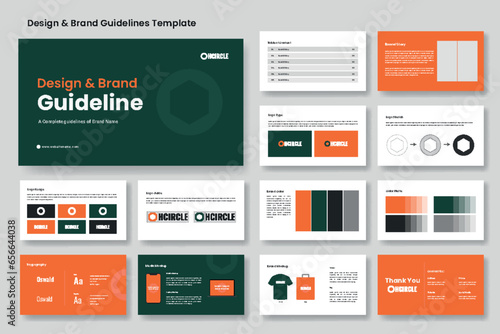Design and brand guidelines template or brand identity presentation layout