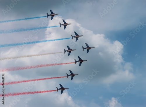 Airplane in arrow formation - Paris - France
