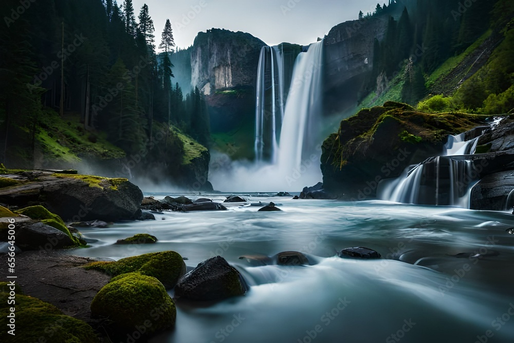 Fototapeta premium waterfall in the mountains