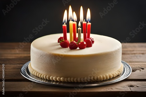 birthday cake with candles