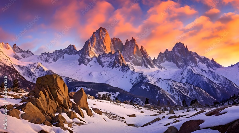 Panoramic view of Mount Fitz Roy, Patagonia, Argentina