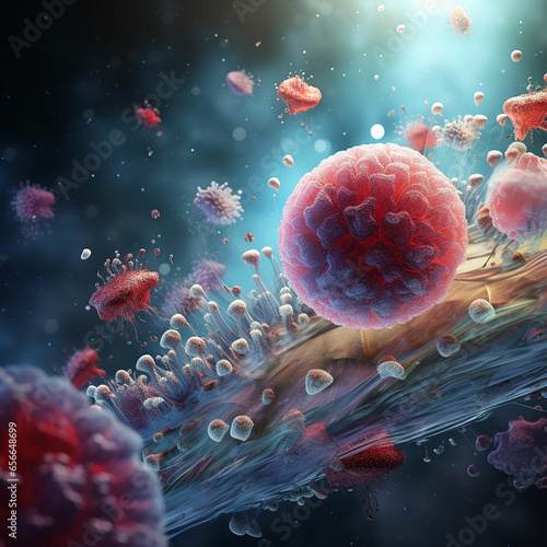a group of viruses and bacteria close up of a virus cell coronavirus are shown in this image