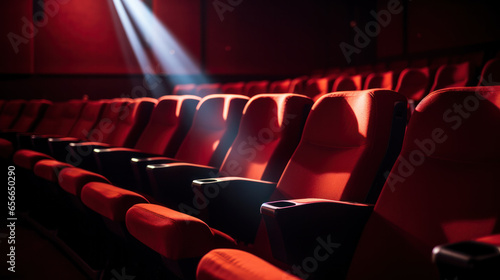 Empty red Cinema / theater seats