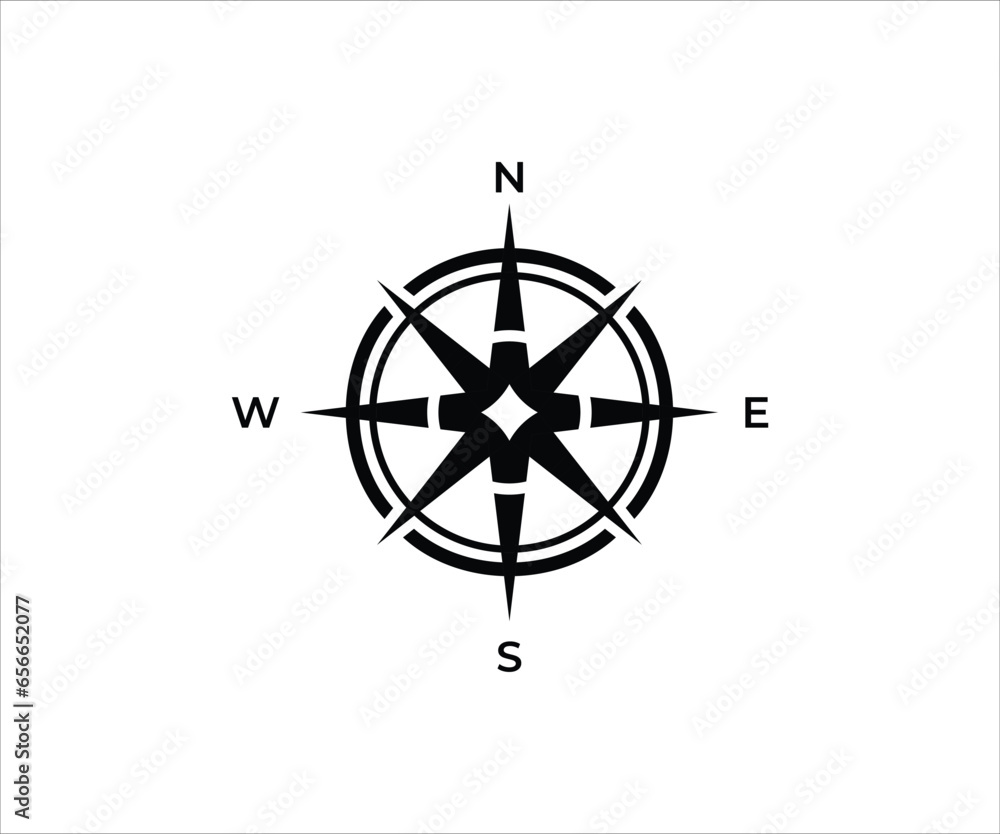 Vector compass rose with North, South, East and West indicated
Vector compass rose with North, South, East and West indicated