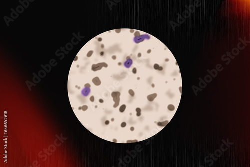 Arte de micróscopio fundo preto bacterias biologia