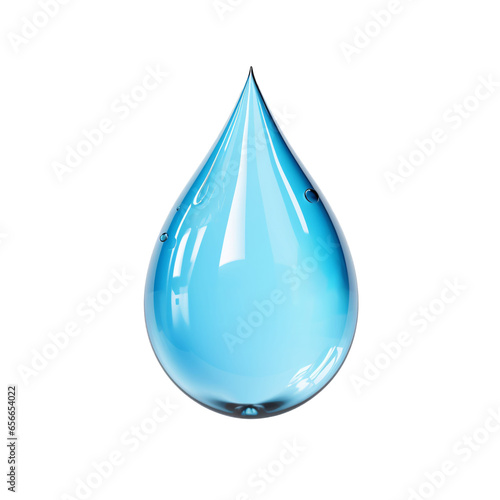 Natural water drop isolated on white background. Clipping path.