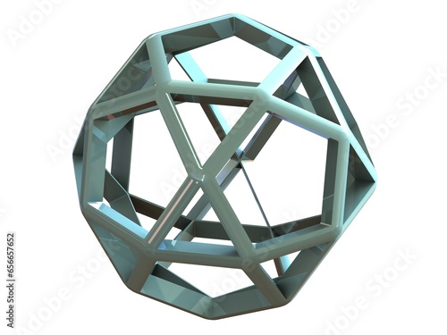 Wireframe Shape Icosidodecahedron 3D print model photo