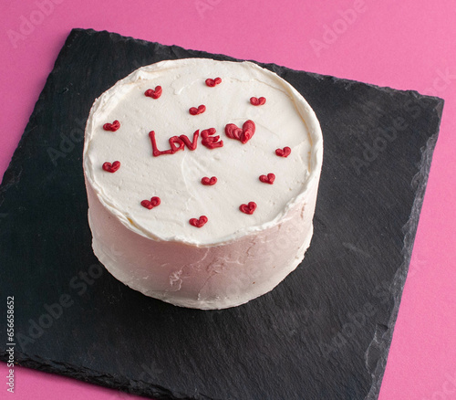 vanilla cakes with name inscriptions on different backgrounds