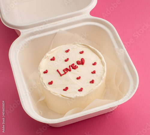 vanilla cakes with name inscriptions on different backgrounds