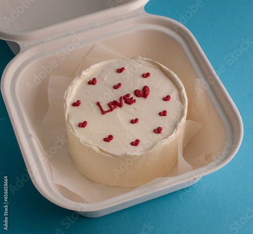 vanilla cakes with name inscriptions on different backgrounds