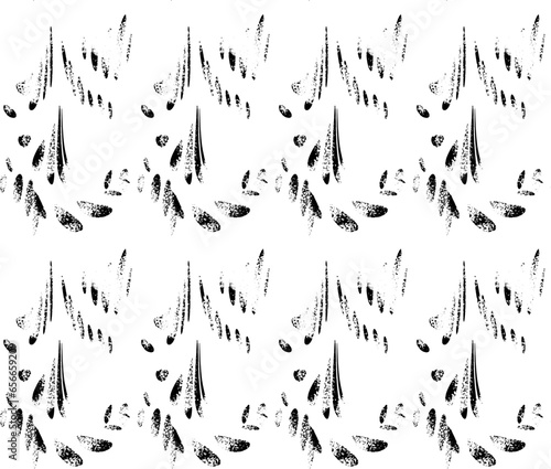 Seamless pattern of erased or bleached  twigs, specks, leaves. Vector.