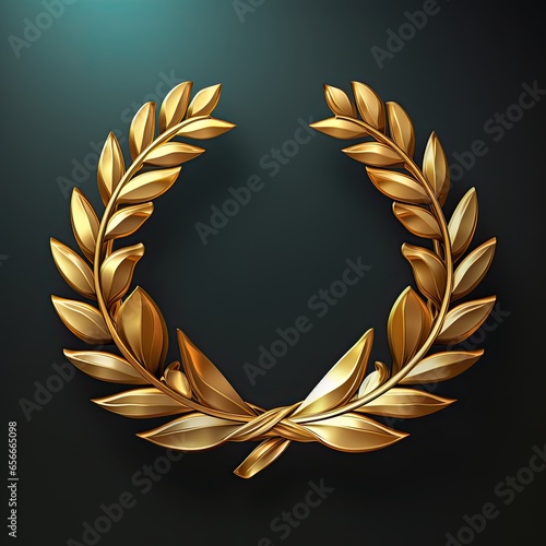 Obraz na płótnie golden laurel wreath w salonie