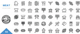 meat outline icon collection. Minimal linear icon pack. Vector illustration