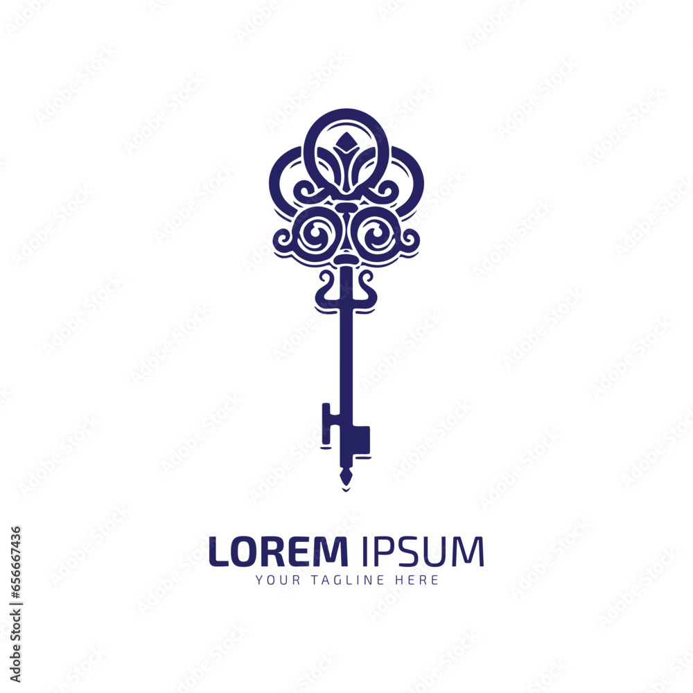 Obraz premium Minimal and abstract logo of key vector key icon home key silhouette isolated template design old design key