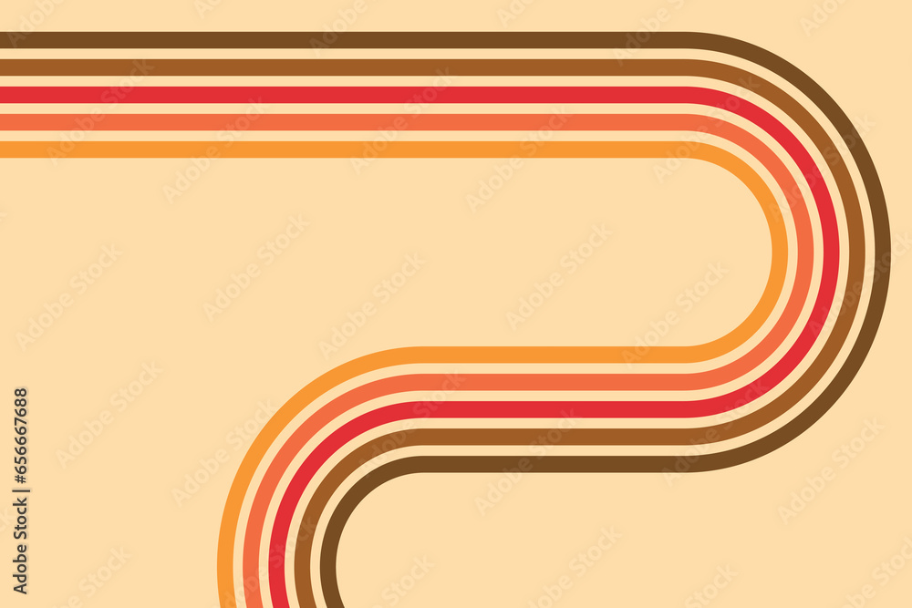 70s retro lines background. Vintage colourful stripes banner, backdrop and wallpaper vector.retro vintage 70s style stripes background poster lines