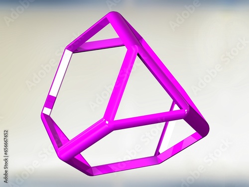 Wireframe Shape Truncated Tetrahedron 3D print model