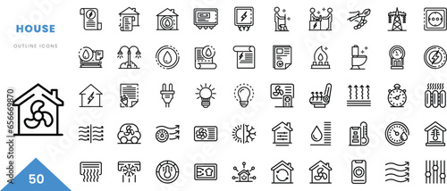 house outline icon collection. Minimal linear icon pack. Vector illustration