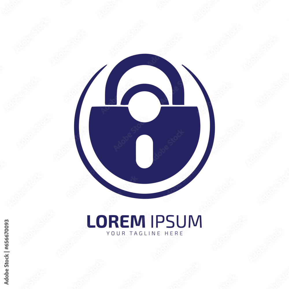 Minimal and abstract logo of lock vector lock icon house lock silhouette isolated template design Minimal and abstract logo of lock vector lock icon house lock silhouette isolated template design