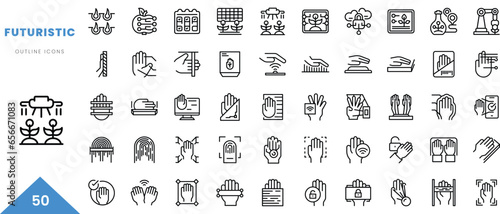 futuristic outline icon collection. Minimal linear icon pack. Vector illustration