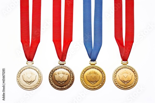 gold medal with ribbon