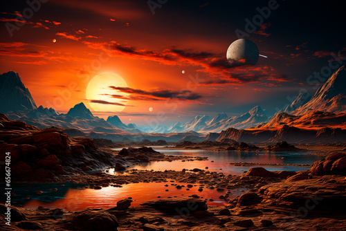 fantasy alien planet - illustration