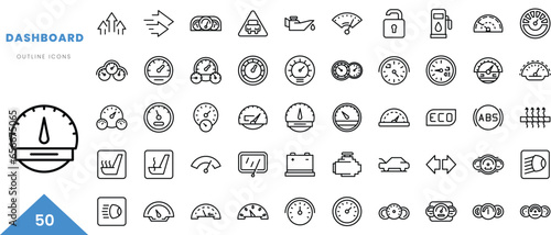 dashboard outline icon collection. Minimal linear icon pack. Vector illustration