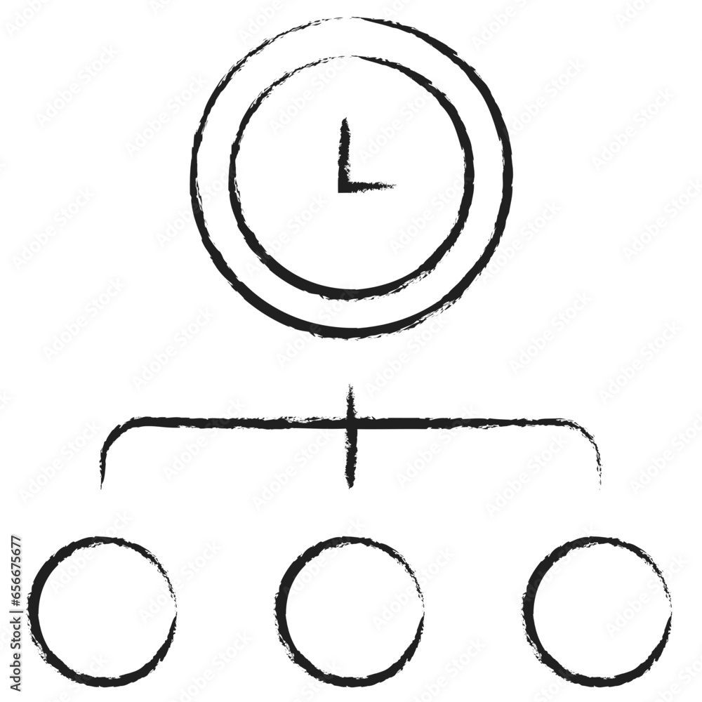 Hand drawn Time management icon Hand drawn Time management icon