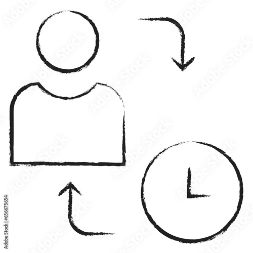 Hand drawn User Time icon