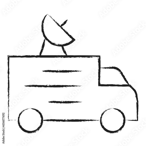 Hand drawn Reporter van icon