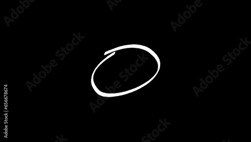 Set of Animated Hand Drawn Circle elements, Transparent Background. 4K Video