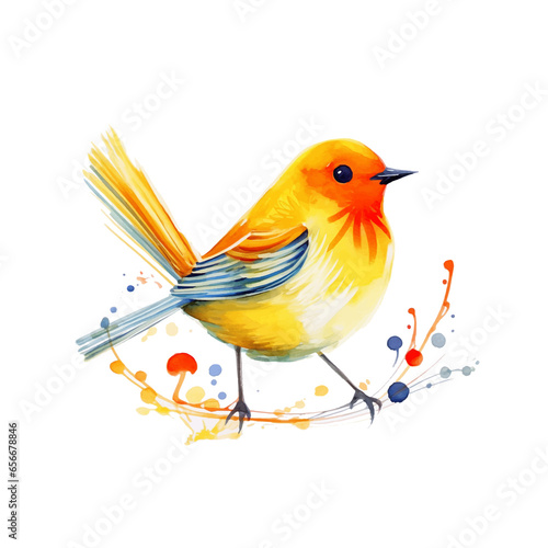Beautiful bird watercolor paint  © Florin