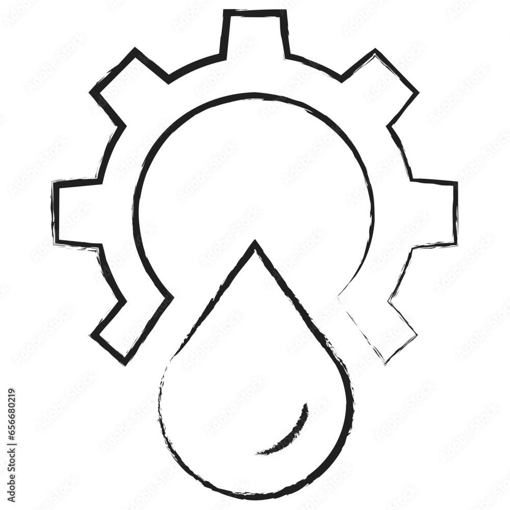 Hand drawn Oil drop Settings icon Hand drawn Oil drop Settings icon