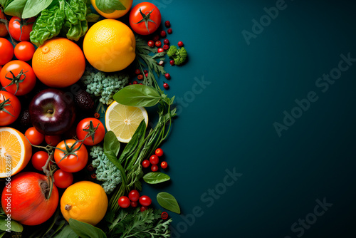 fresh vegetables on a black background. food and healthy eating concept. top view.
