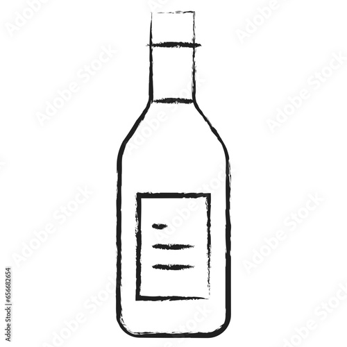 Hand drawn Wine bottle icon
