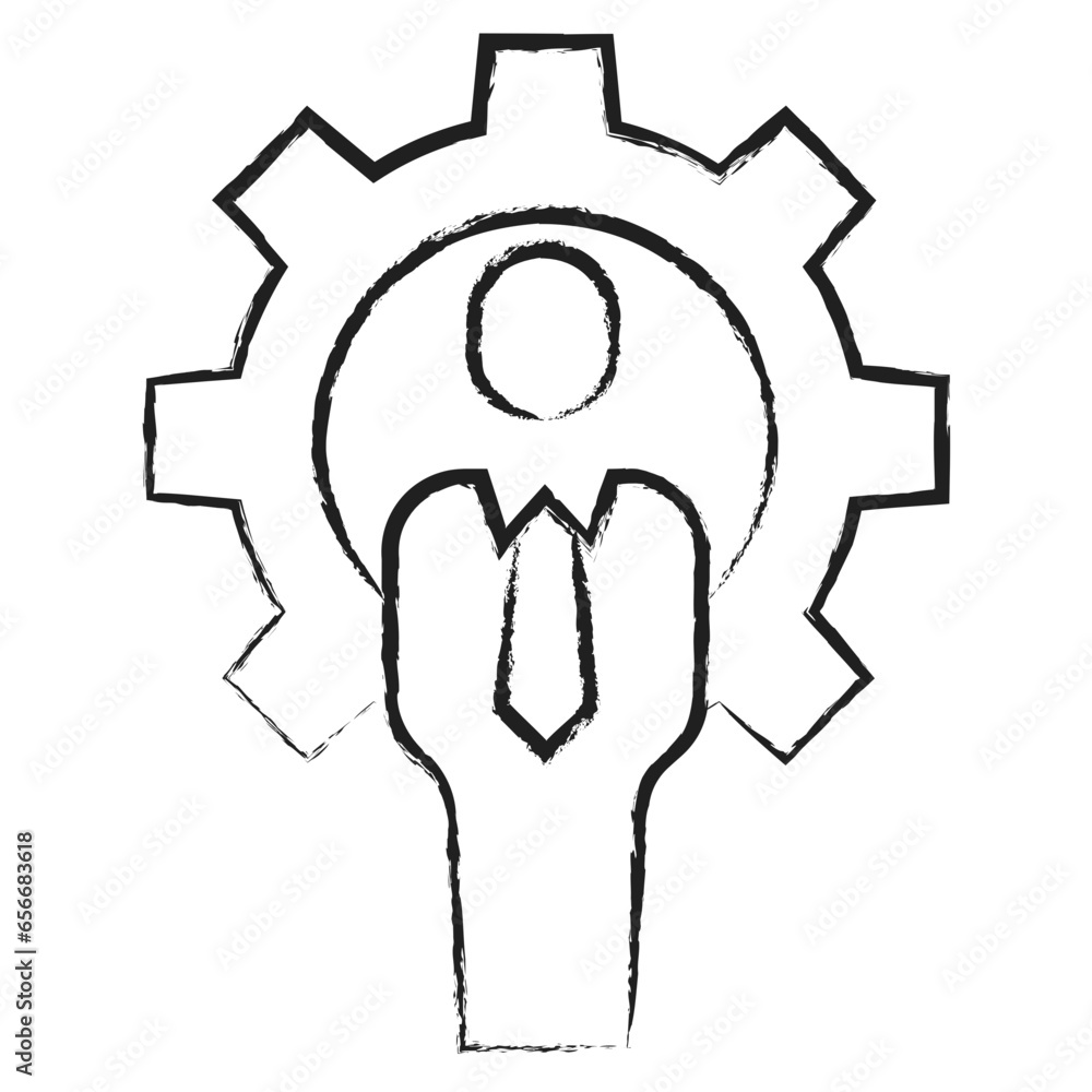 Obraz premium Hand drawn User cog icon