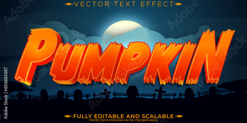 Fotografie Halloween text effect, editable spooky and eerie customizable font style