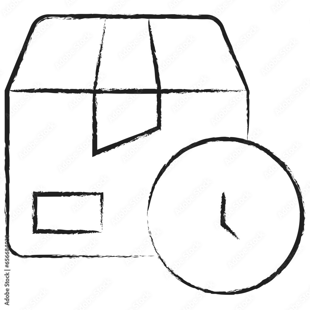Hand drawn Package Box Time icon Hand drawn Package Box Time icon